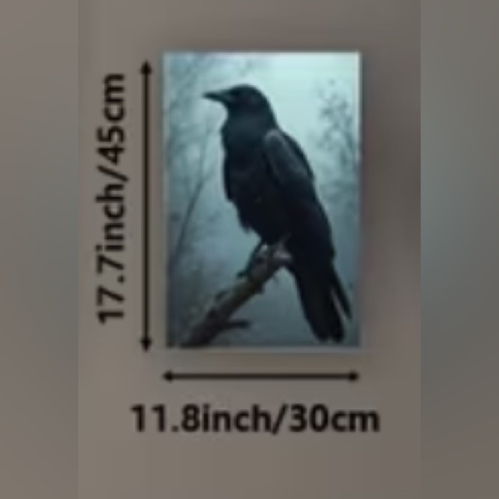 Elegant Black Bird Wall Art Raven - Picture 5 of 5
